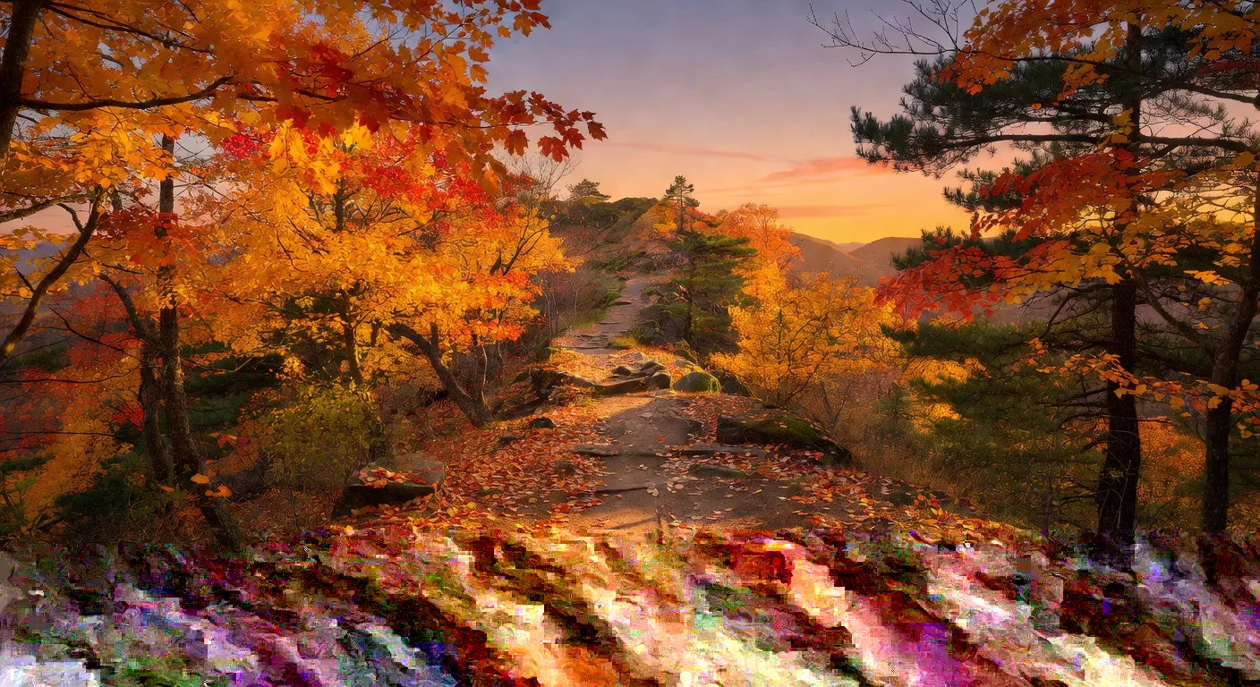 紅葉の稜線