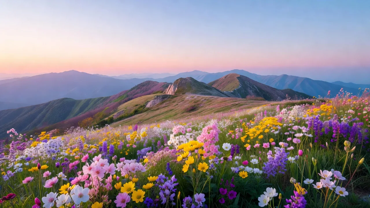 高山植物の草原